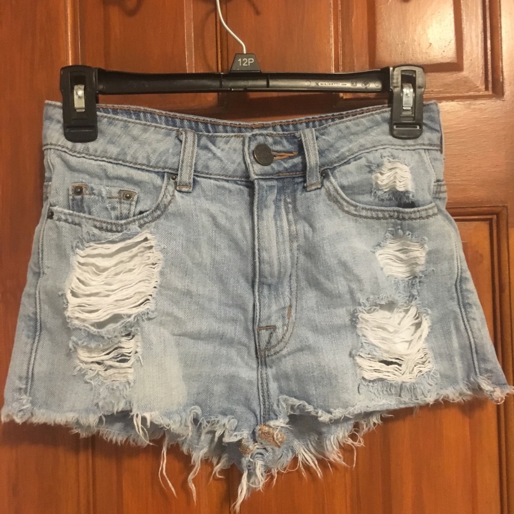 BDG high rise denim shorts